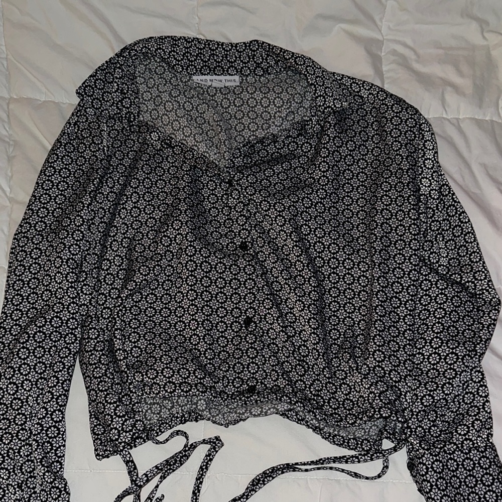 Black Long Sleeve Button Down Blouse